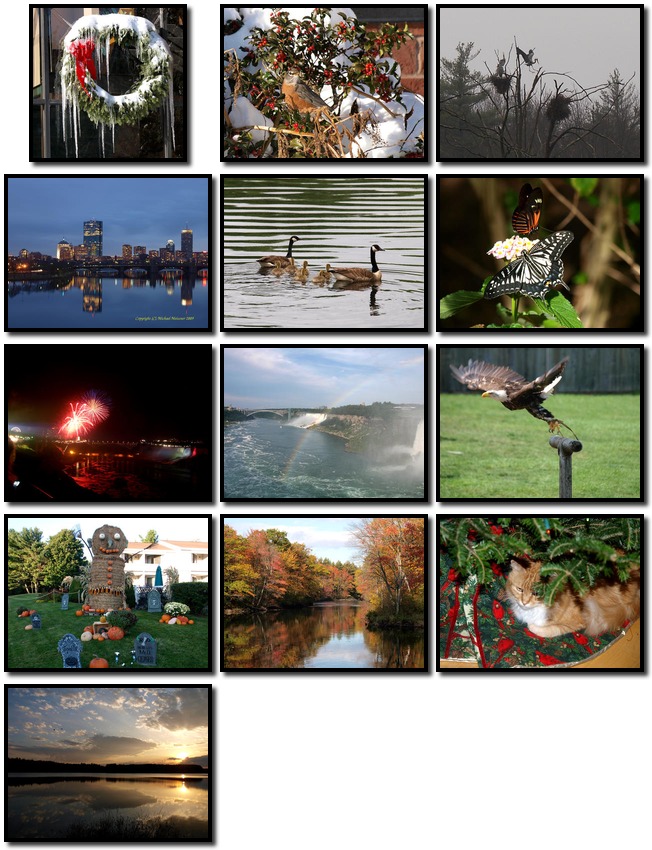 Small combination photos from 2009 for the Meissner Family Calendar