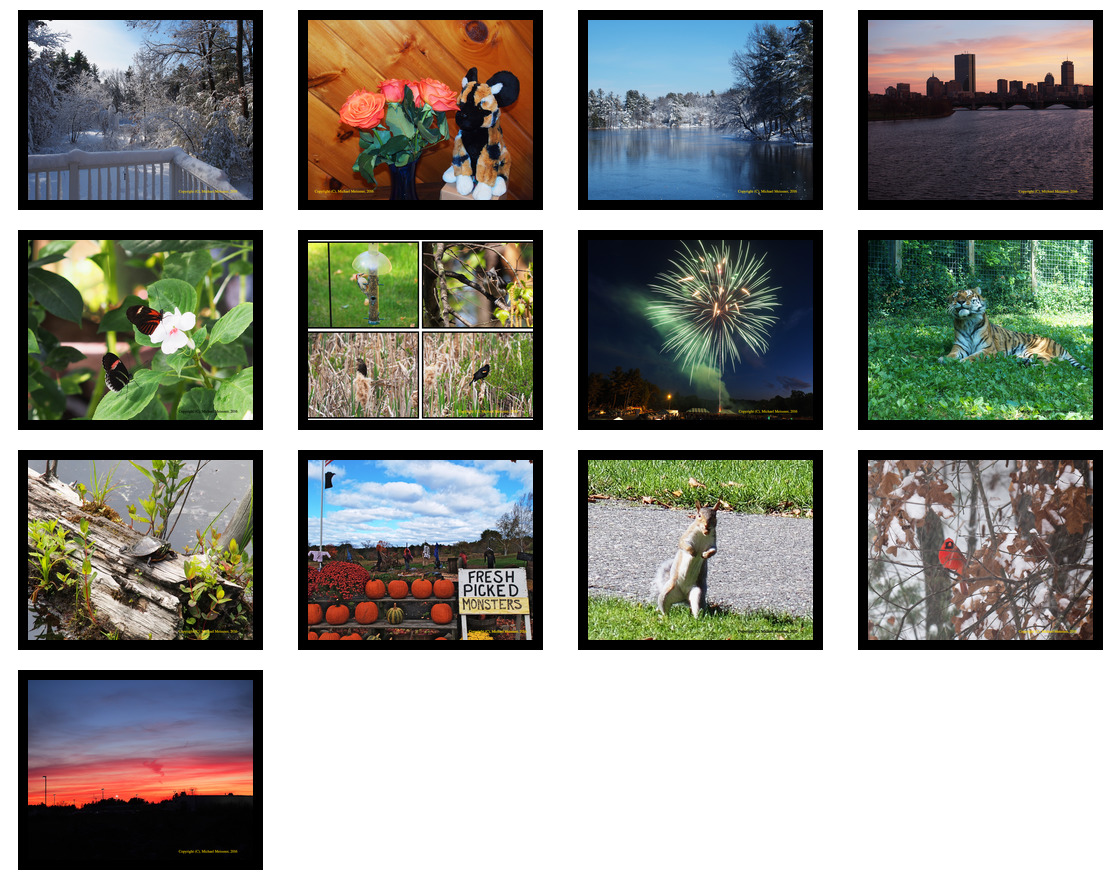 Small combination photos used for the 2017 Meissner family calendar